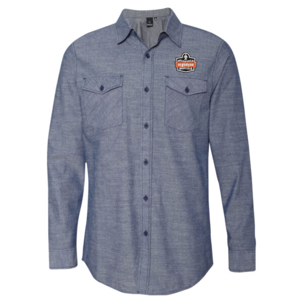 Chambray Long Sleeve Shirt - Embroidered Logo Thumbnail