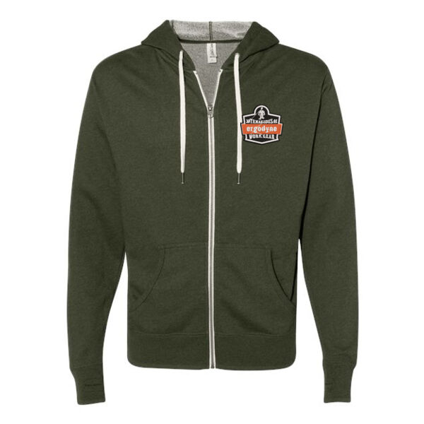 Independent Trading Co. - Unisex Heathered French Terry Full-Zip Hooded Sweatshirt - Embroidered Logo Thumbnail